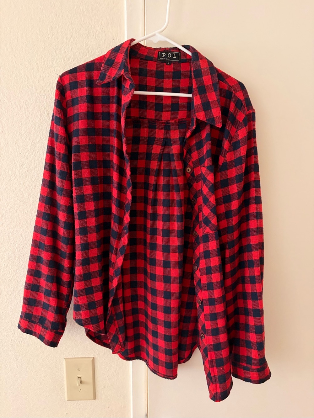 Red and Navy Oversized Flannel